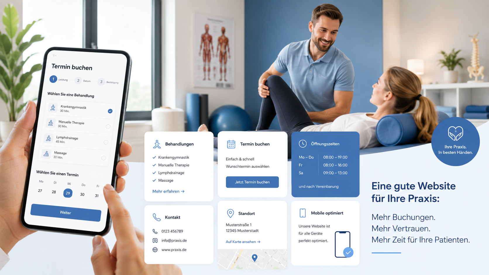 Physiotherapie-Website mit Online-Terminbuchung in Sachsen
